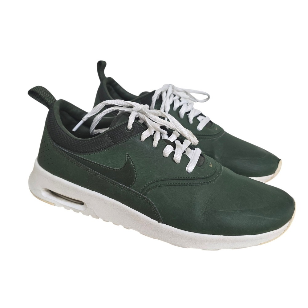 Nike Thea Women's Dark Green Casual Leather Athletic Shoes Size 8.5 Sneakers‎